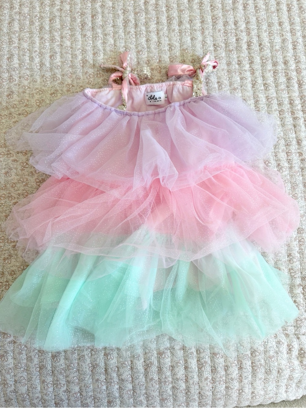 Lola + The Boys Pink Mint Lavender Tiered Tulle Skirt